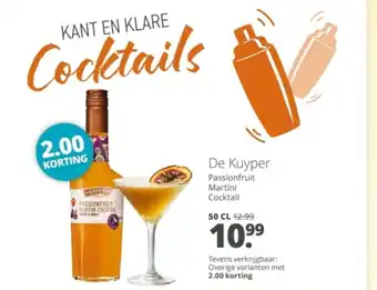 Mitra De Kuyper Passionfruit Martini Cocktail aanbieding