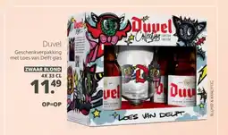 Mitra Duvel Geschenkverpakking met Loes van Delft glas aanbieding