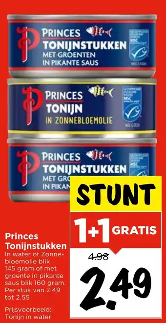Vomar Voordeelmarkt Princes Tonijnstukken aanbieding