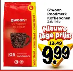 Vomar Voordeelmarkt G'woon Roodmerk Koffiebonen aanbieding