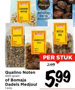 Vomar Voordeelmarkt Qualino Noten of Bomaja Dadels Medjoul aanbieding