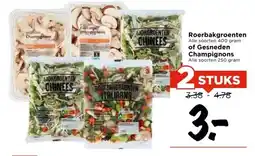 Vomar Voordeelmarkt Roerbakgroenten Alle soorten 400 gram. of Gesneden Champignons aanbieding