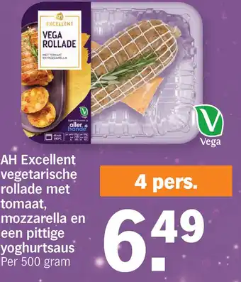 Albert Heijn AH Excellent vegetarische rollade met tomaat, mozzarella en een pittige oghurtsaus aanbieding