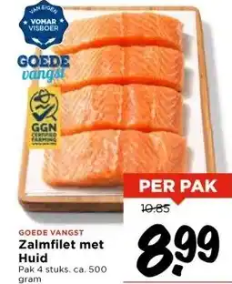 Vomar Voordeelmarkt GOEDE VANGST Zalmfilet met Huid aanbieding