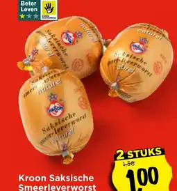 Vomar Voordeelmarkt Kroon Saksische Smeerleverworst aanbieding