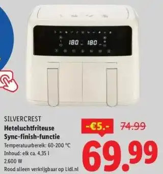 Lidl Heteluchtfriteuse Sync-finish-functie aanbieding