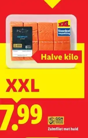Lidl Zalmfilet met huid aanbieding