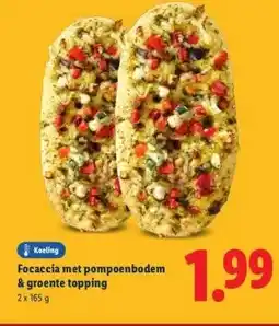 Lidl Focaccia met pompoenbodem & groente topping aanbieding