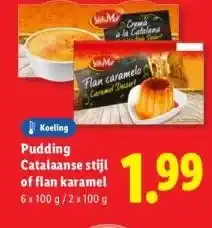 Lidl Koeling Pudding Catalaanse stijl of flan karamel aanbieding