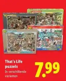 Lidl That's Life puzzels aanbieding