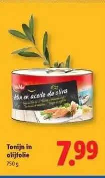 Lidl Tonijn in olijfolie aanbieding