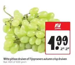 Jumbo Witte pitloze druiven of Fijnproevers autumn crisp druiven aanbieding