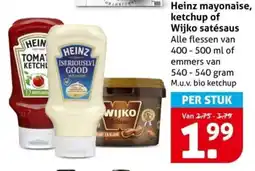 Hoogvliet Heinz mayonaise, ketchup of Wijko satésaus aanbieding