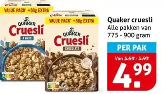 Hoogvliet Quaker cruesli aanbieding