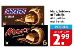 Hoogvliet Mars, Snickers of Twix ijs aanbieding