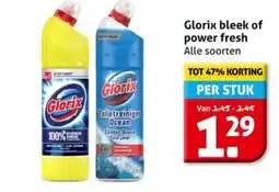 Hoogvliet Glorix bleek of power fresh aanbieding