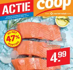 Coop Hoogland zalm op de huid aanbieding