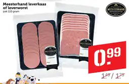 Coop Meesterhand leverkaas of leverworst aanbieding
