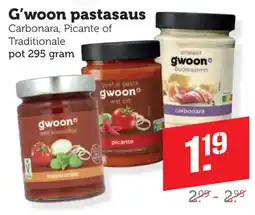 Coop G'woon pastasaus aanbieding