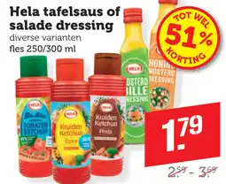 Coop Hela tafelsaus of salade dressing diverse varianten aanbieding