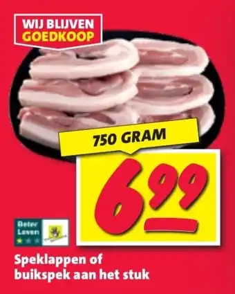 Nettorama Speklappen of buikspek aan het stuk aanbieding