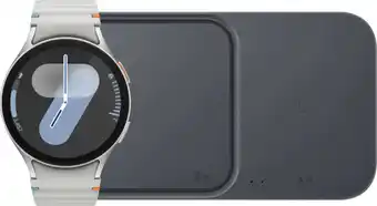 Coolblue Samsung Galaxy Watch 7 Zilver 44mm + Duo Draadloze Oplader aanbieding