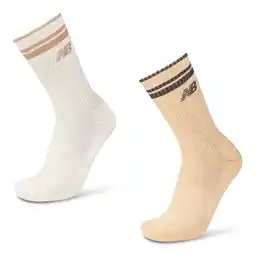 Foot Locker New Balance Crew 2 Pack Sokken Unisex - Beige - Maat 35-38 - Katoen aanbieding
