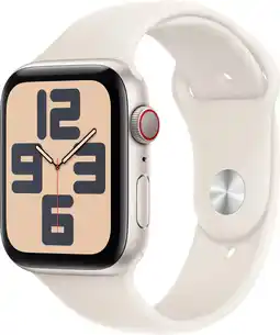 Coolblue Apple Watch SE 2024 4G 44mm Starlight Sportband S/M aanbieding