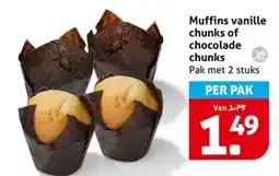 Hoogvliet Muffins vanille chunks of chocolade chunks aanbieding