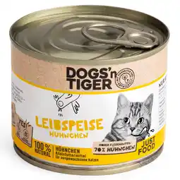 Zooplus 6 x 200 g Dogs'n Tiger Senior Cat Leibspeise Kip natvoer aanbieding