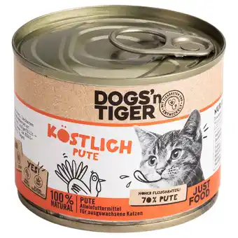 Zooplus Voordeelpakket: 12x200g Dogs'n Tiger Adult Cat Overheerlijke kalkoen kattenvoer nat aanbieding