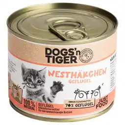 Zooplus 12x 200g Dogs'n Tiger Junior Cat Gevogelte kattenvoer nat aanbieding