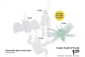 Zeeman Decoratie glow in the dark aanbieding
