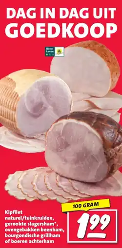 Nettorama Kipfilet naturel tuinkruiden gerookte slagersham aanbieding