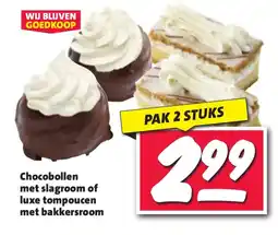 Nettorama Chocobollen met slagroom of luxe tompoucen met bakkersroom aanbieding