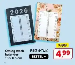 Boekenvoordeel Omleg week kalender aanbieding