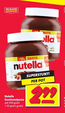 Nettorama Nutella hazelnootpasta aanbieding