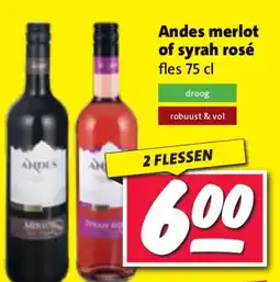 Nettorama Andes merlot of syrah rosé aanbieding