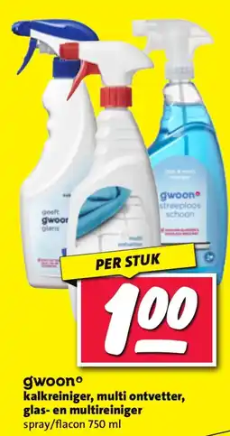 Nettorama Gwoon kalkreiniger, multi ontvetter, glas- en multireiniger aanbieding