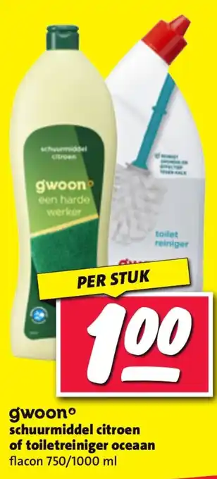 Nettorama Gwoono schuurmiddel citroen toiletreiniger oceaan aanbieding