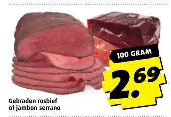 Boni Gebraden rosbief of jambon serrano aanbieding