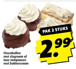 Boni Chocobollen met slagroom of luxe tompoucen met bakkersroom aanbieding