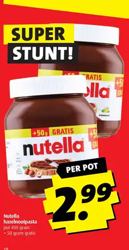 Boni Nutella hazelnootpasta aanbieding