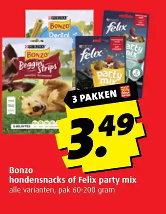 Boni Bonzo hondensnacks of Felix party mix aanbieding