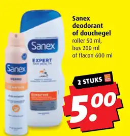 Boni Sanex deodorant of douchegel aanbieding