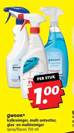 Boni Gwoonº kalkreiniger, multi ontvetter, glas- en multireiniger aanbieding