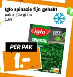 Poiesz Iglo spinazie fijn gehakt aanbieding