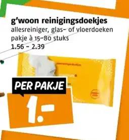 Poiesz G'woon reinigingsdoekjes aanbieding