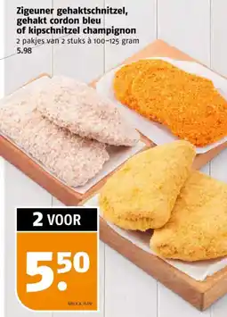 Poiesz Zigeuner gehaktschnitzel, gehakt cordon bleu of kipschnitzel champignon aanbieding