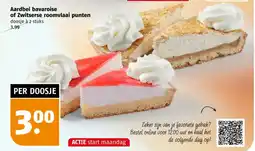Poiesz Aardbei bavaroise of Zwitserse roomvlaai punten aanbieding